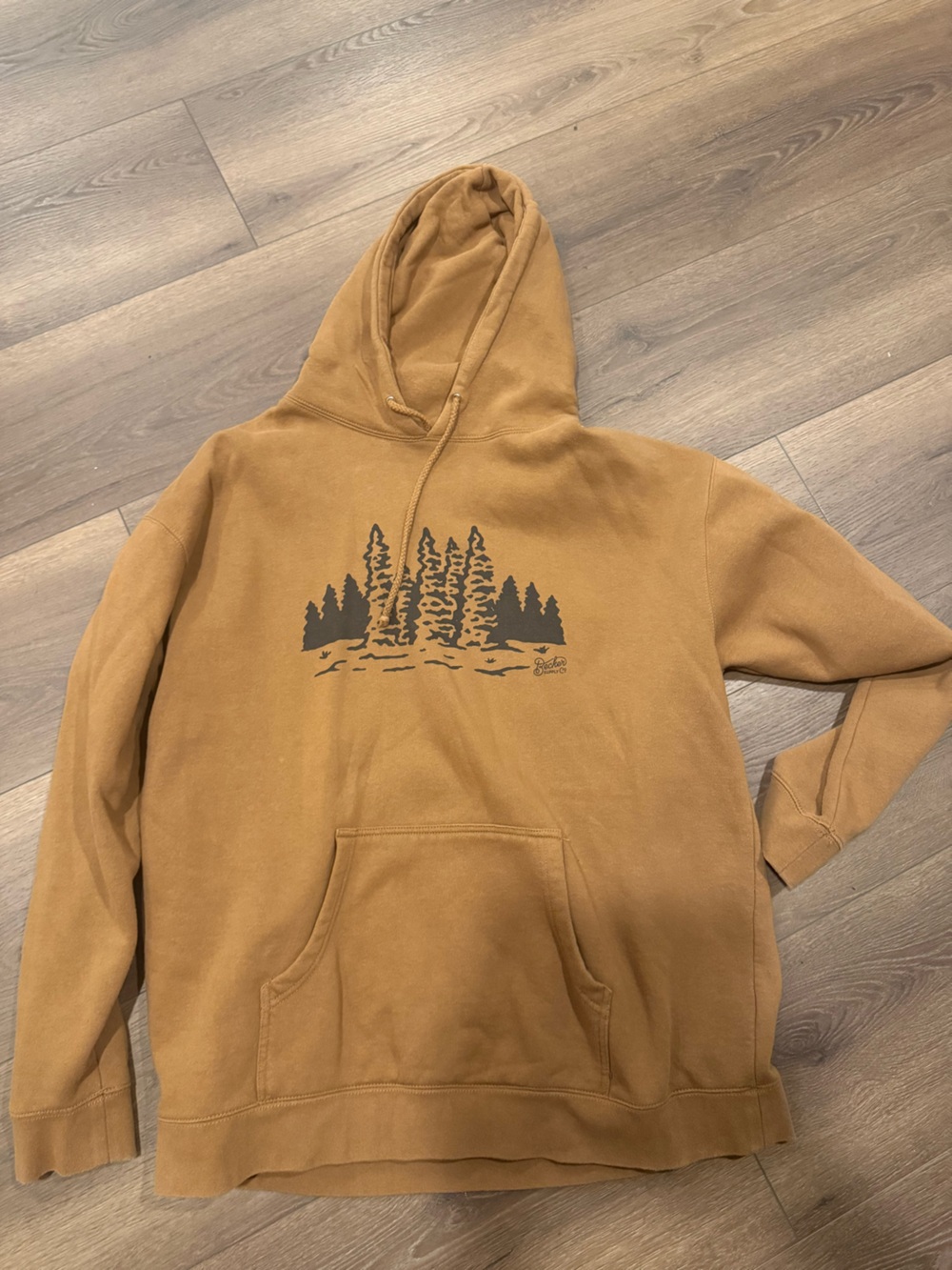 Skechers Men's Brown Hooded Sweatshirt with Tree Graphic